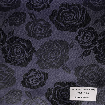 P02.018 Luxury Jacquard Lining - Xanh Dương Hoa Văn